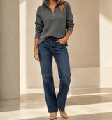 Avery Ribbed Half-Zip Pullover — image 1