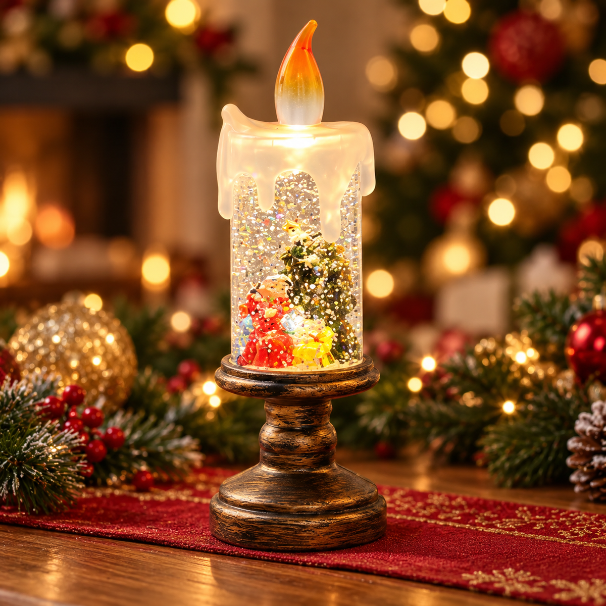 🎄 Christmas Snowfall Candle Night-Light