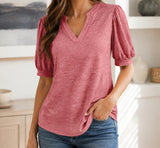 Mara V-Neck Puff-Sleeve Top — image 2