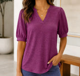 Mara V-Neck Puff-Sleeve Top — image 3