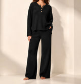 Evelyn Relaxed Henley Knit Two-Piece Set — image 4