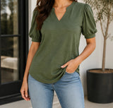 Mara V-Neck Puff-Sleeve Top — image 5