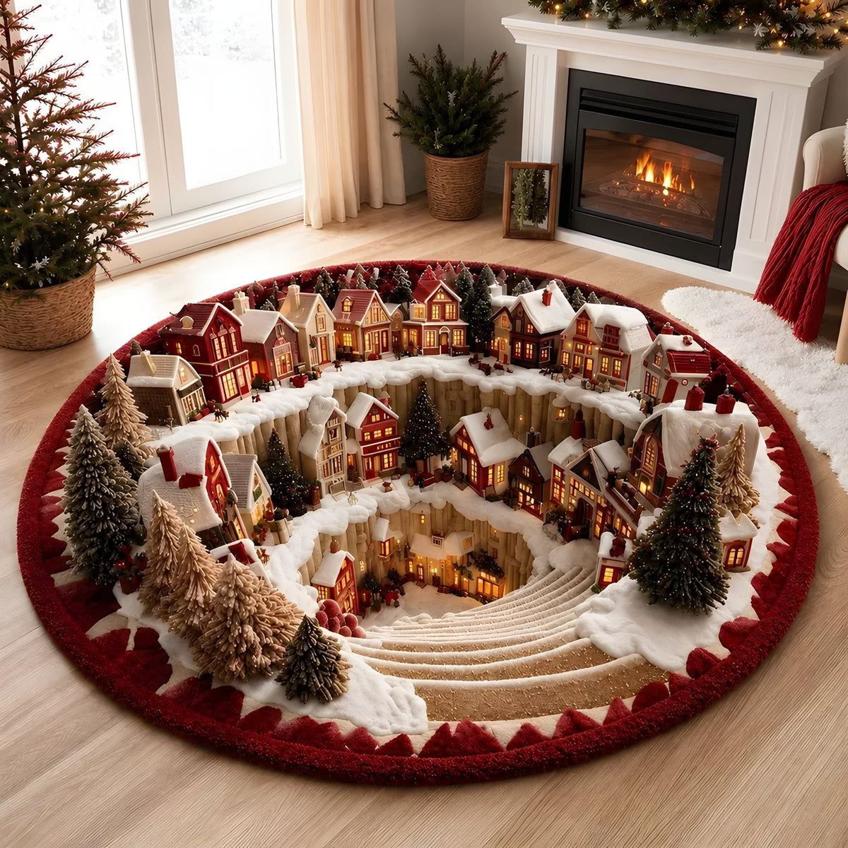 🎅 3D Santa Christmas Illusion Rug