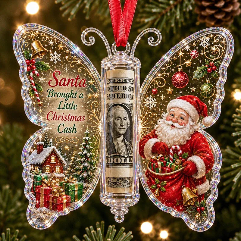 🦋 Christmas Butterfly Cash Gift Ornament