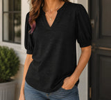 Mara V-Neck Puff-Sleeve Top — image 7