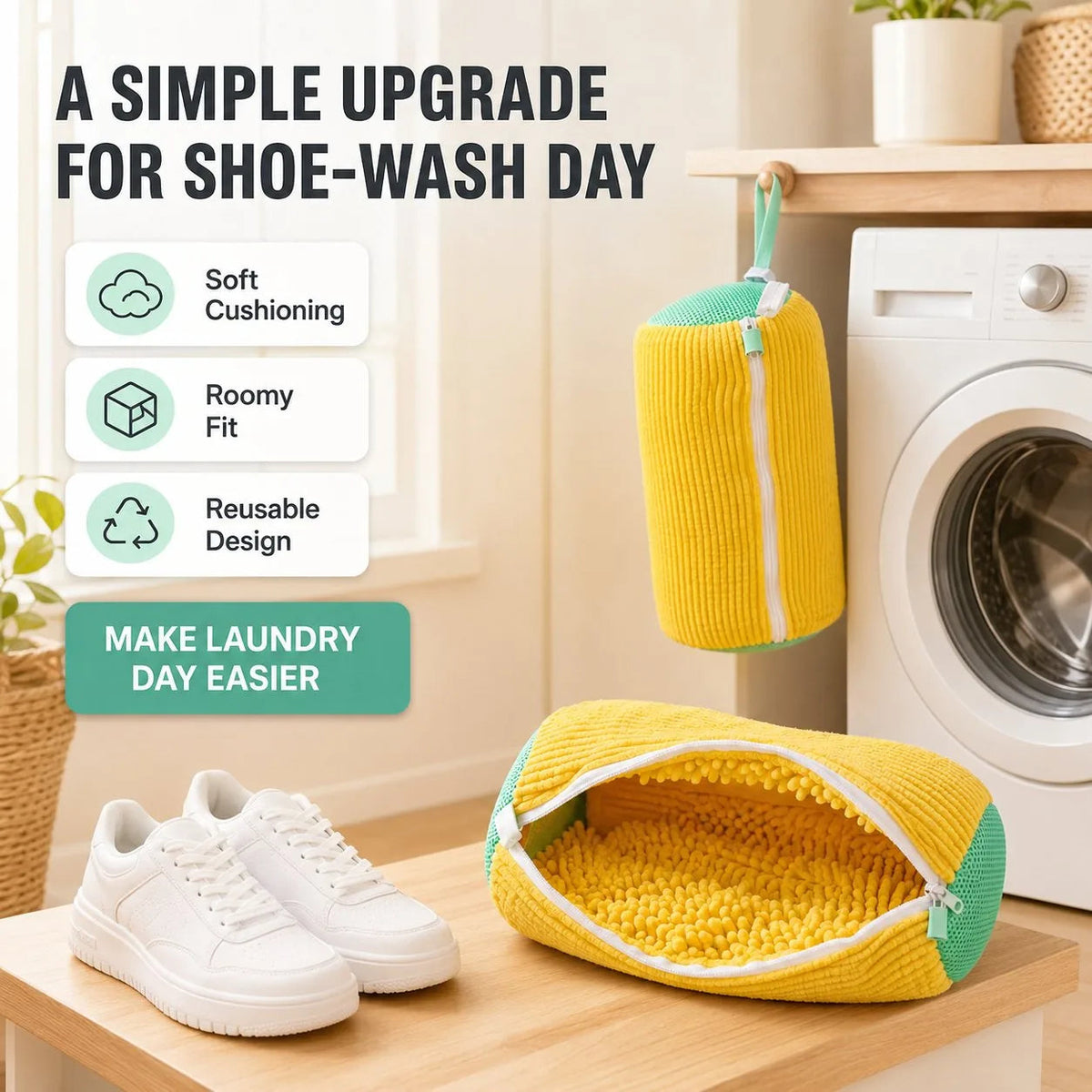 👟 360° Shoe Washing Bags – Deep Clean Sneakers Without Hand Scrubbing