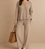 Evelyn Relaxed Henley Knit Two-Piece Set — image 8