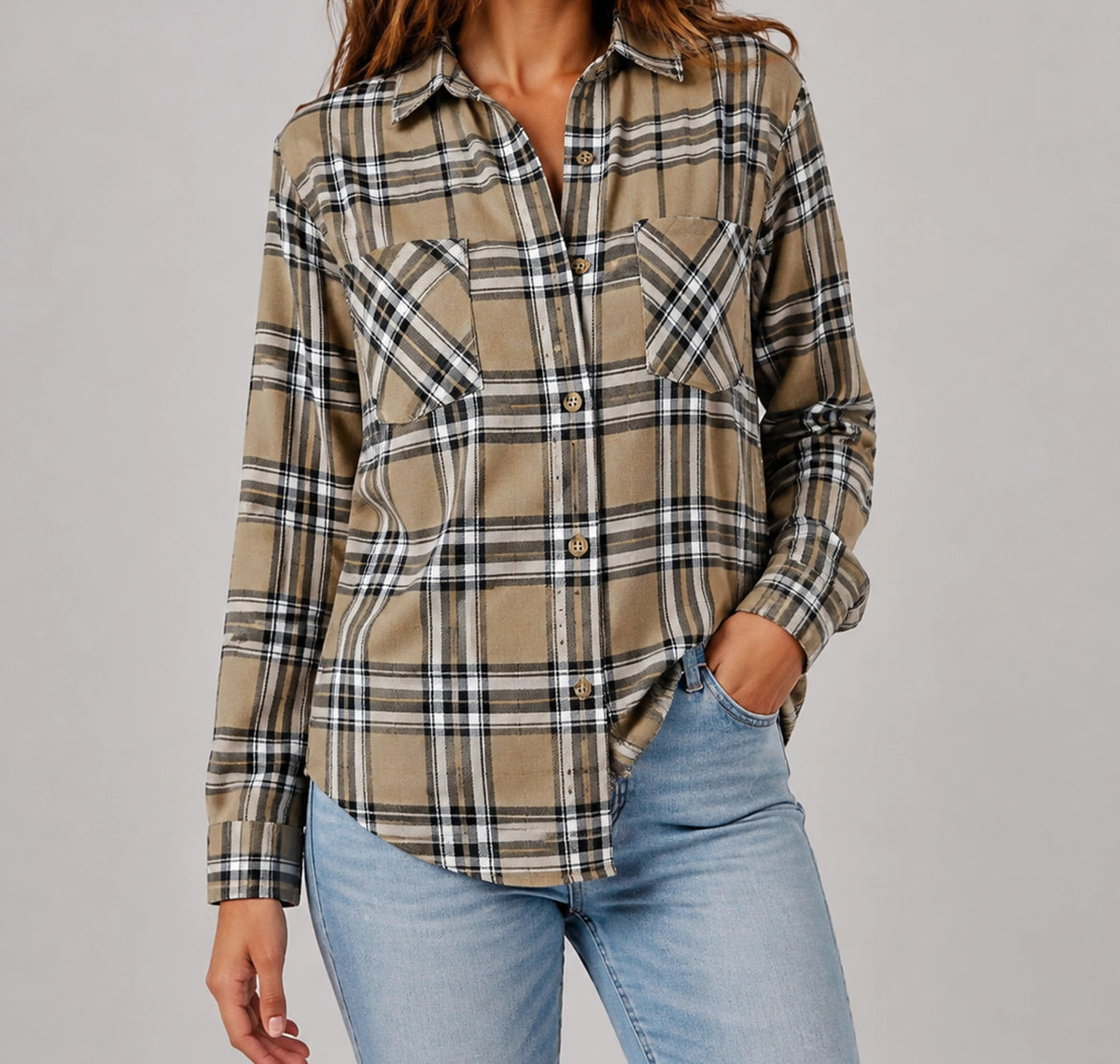 Harper Relaxed Cotton-Blend Plaid Shirt — image 9