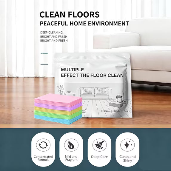 Multi-Effect Dissolvable Floor Cleaning Sheets – Deep Clean, Shine & Deodorize