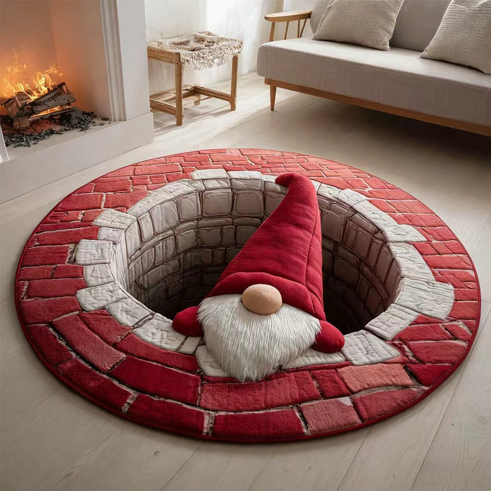 💀Christmas Eve-themed 3D Quilted Round Mat🎄