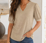 Mara V-Neck Puff-Sleeve Top — image 10