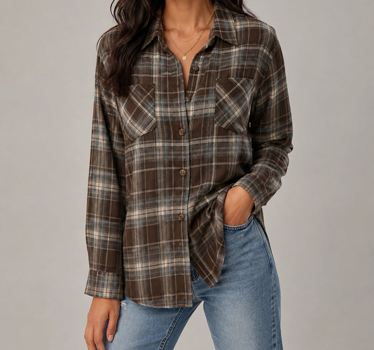 Harper Relaxed Cotton-Blend Plaid Shirt — image 11