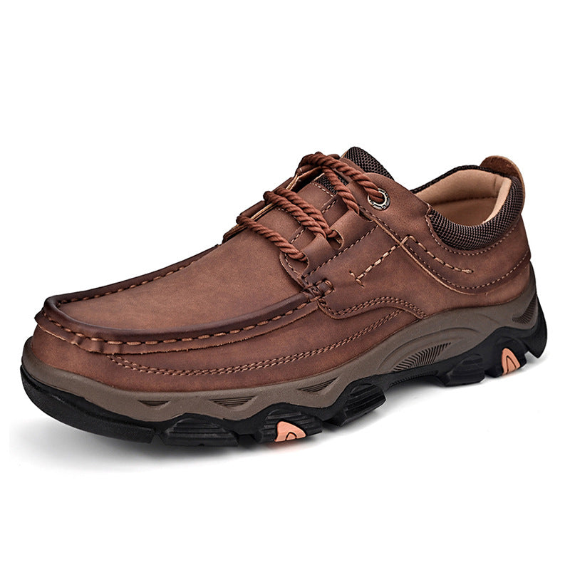 Men's Lightweight Breathable Leather Walking Loafers – Non-Slip