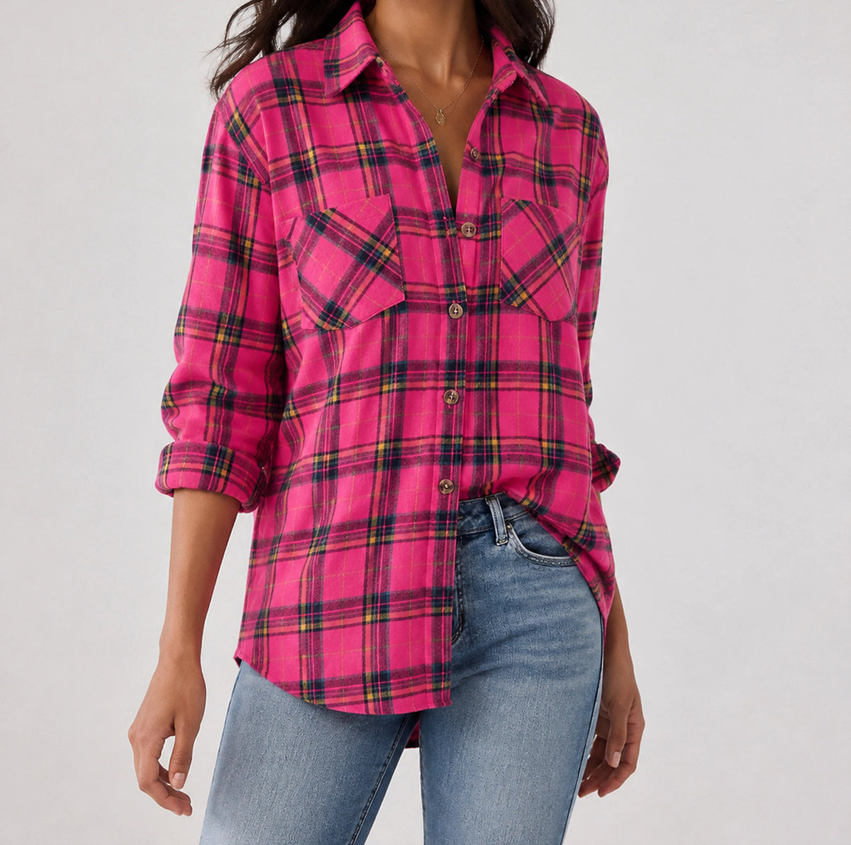 Harper Relaxed Cotton-Blend Plaid Shirt — image 12