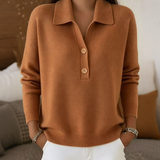 Women's Soft-Touch Collared V-Neck Sweater