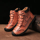 Men's Embossed Cowhide Ankle Boots