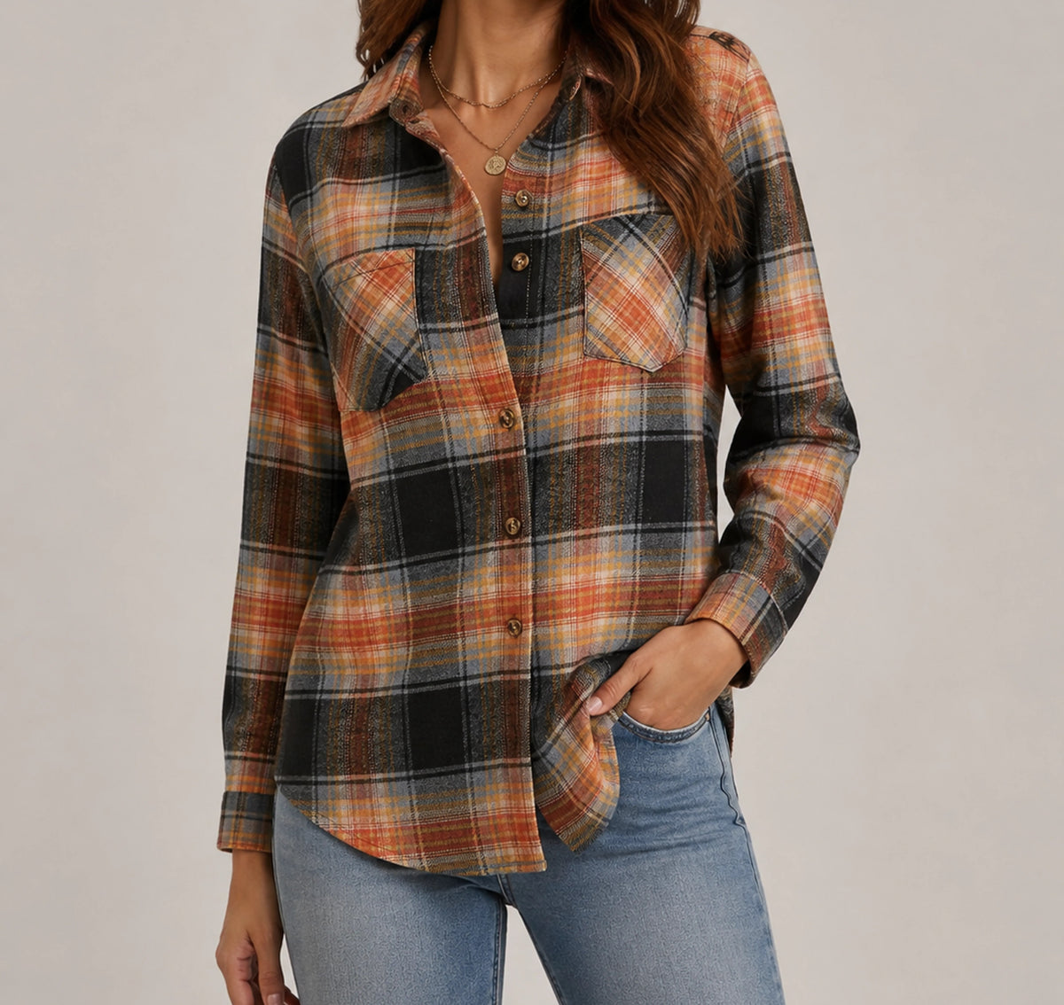 Harper Relaxed Cotton-Blend Plaid Shirt — image 15