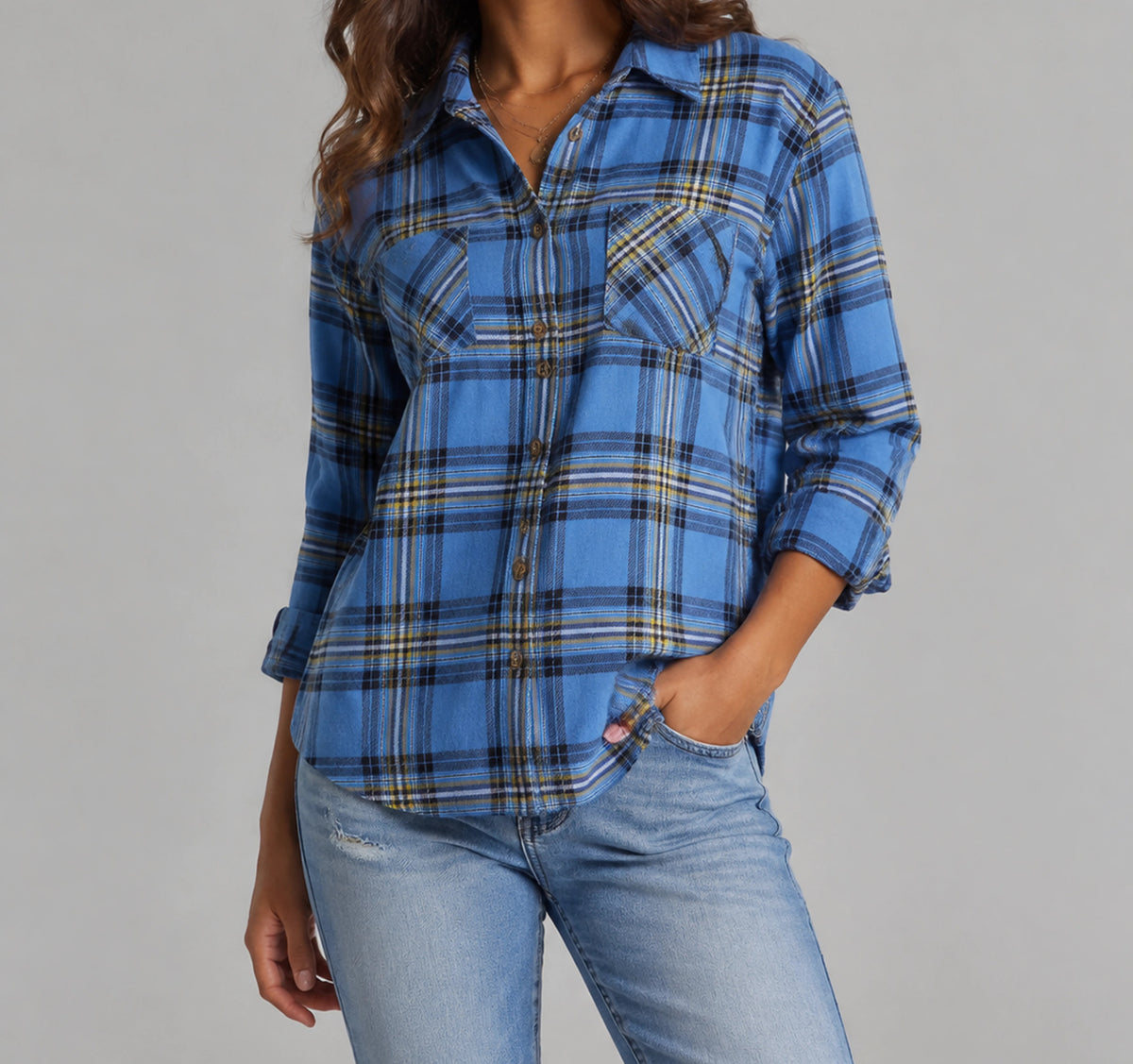Harper Relaxed Cotton-Blend Plaid Shirt — image 16