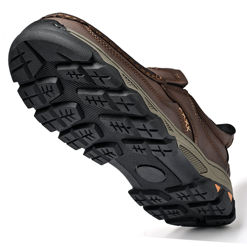 Men's Easy-On Genuine Leather Slip-On Walking Shoes