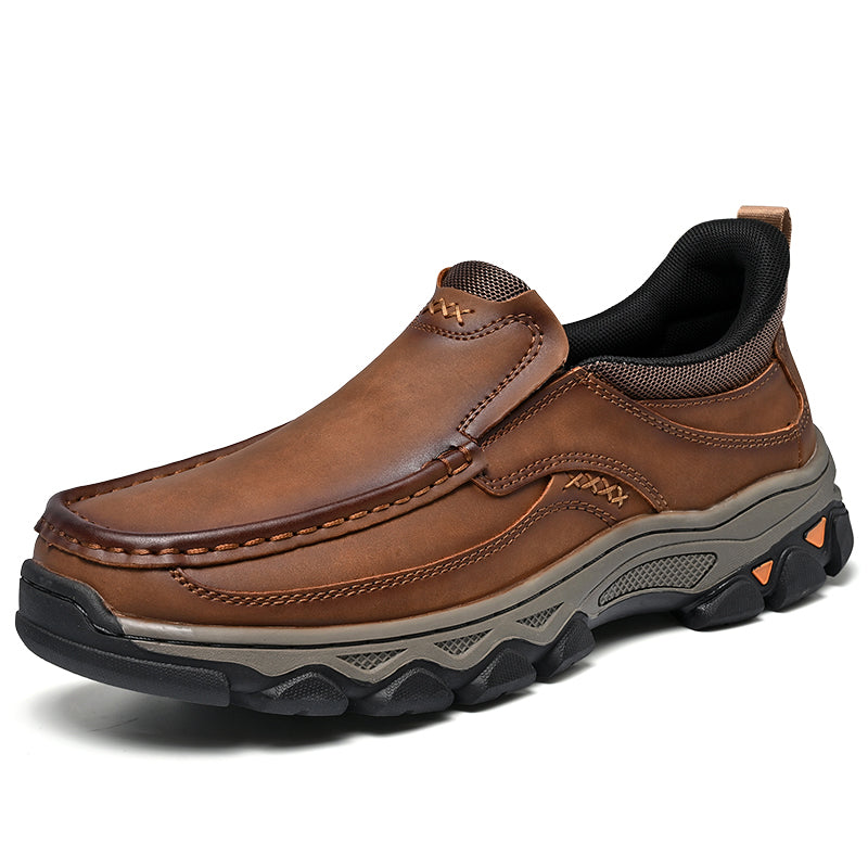 Men's Easy-On Genuine Leather Slip-On Walking Shoes