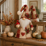 🐦 Patchwork Bird Gnome Light | Farmhouse Holiday Decor
