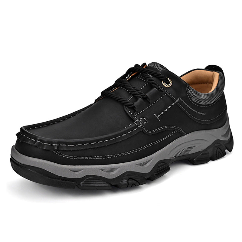 Men's Lightweight Breathable Leather Walking Loafers – Non-Slip