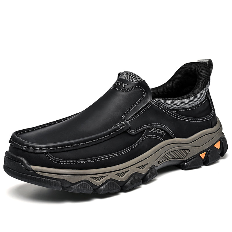 Men's Easy-On Genuine Leather Slip-On Walking Shoes
