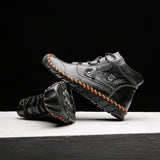 Men's Embossed Cowhide Ankle Boots