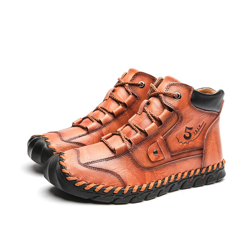 Men's Embossed Cowhide Ankle Boots