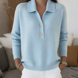 Women's Soft-Touch Collared V-Neck Sweater