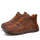 Men's Leather Lace-Up Mid-Top Walking Boots