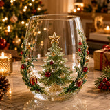 🎄Magical 3D Christmas Glass Cups – Santa, Reindeer, Snowman & Tree