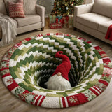 💀Christmas Eve-themed 3D Quilted Round Mat🎄