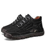 Men's Leather Lace-Up Mid-Top Walking Boots