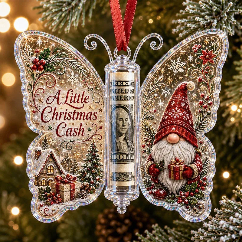 🦋 Christmas Butterfly Cash Gift Ornament
