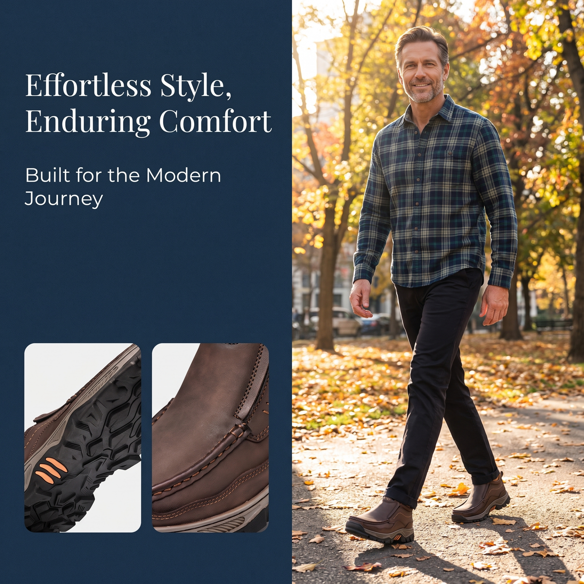 ⏰Last Day 70% OFF 🔥Men's Genuine Leather Comfortable Walking Boots