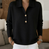 Women's Soft-Touch Collared V-Neck Sweater