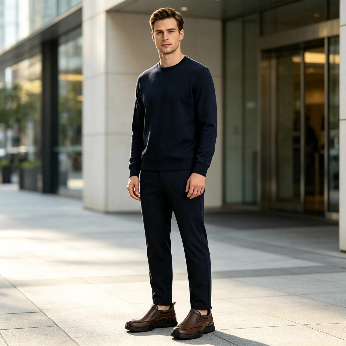 Men's Full-Grain Leather Slip-On Outdoor Casual Shoes