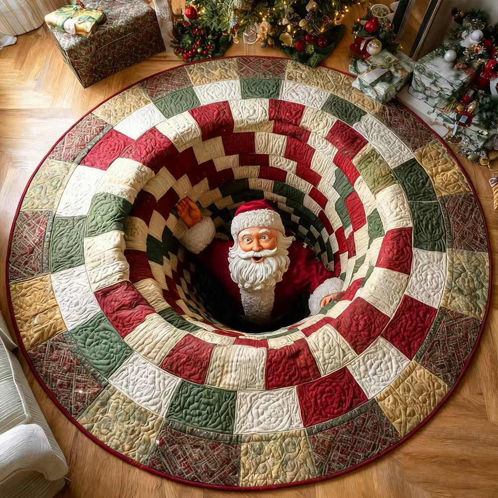 💀Christmas Eve-themed 3D Quilted Round Mat🎄