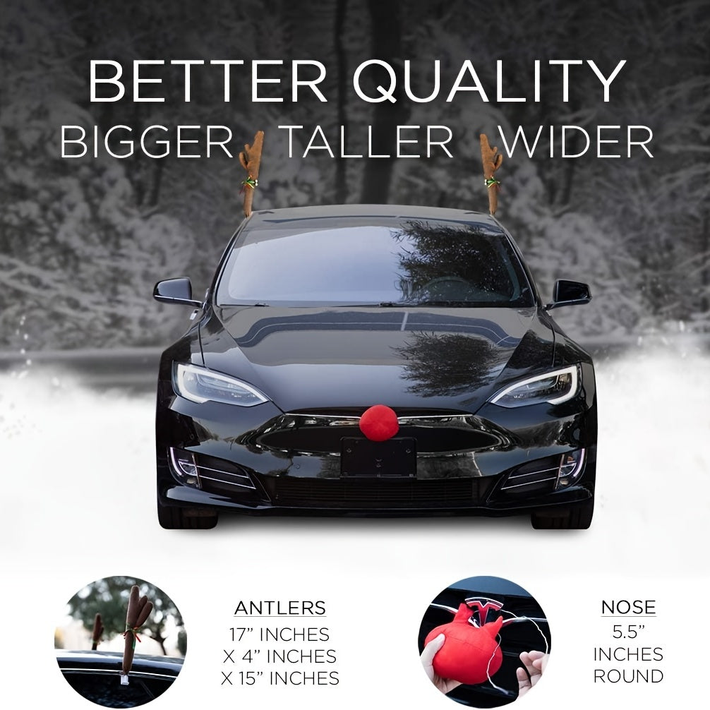 🦌 Reindeer Car Antler & Nose Kit