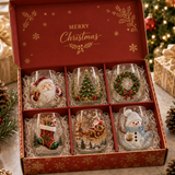 🎄Magical 3D Christmas Glass Cups – Santa, Reindeer, Snowman & Tree