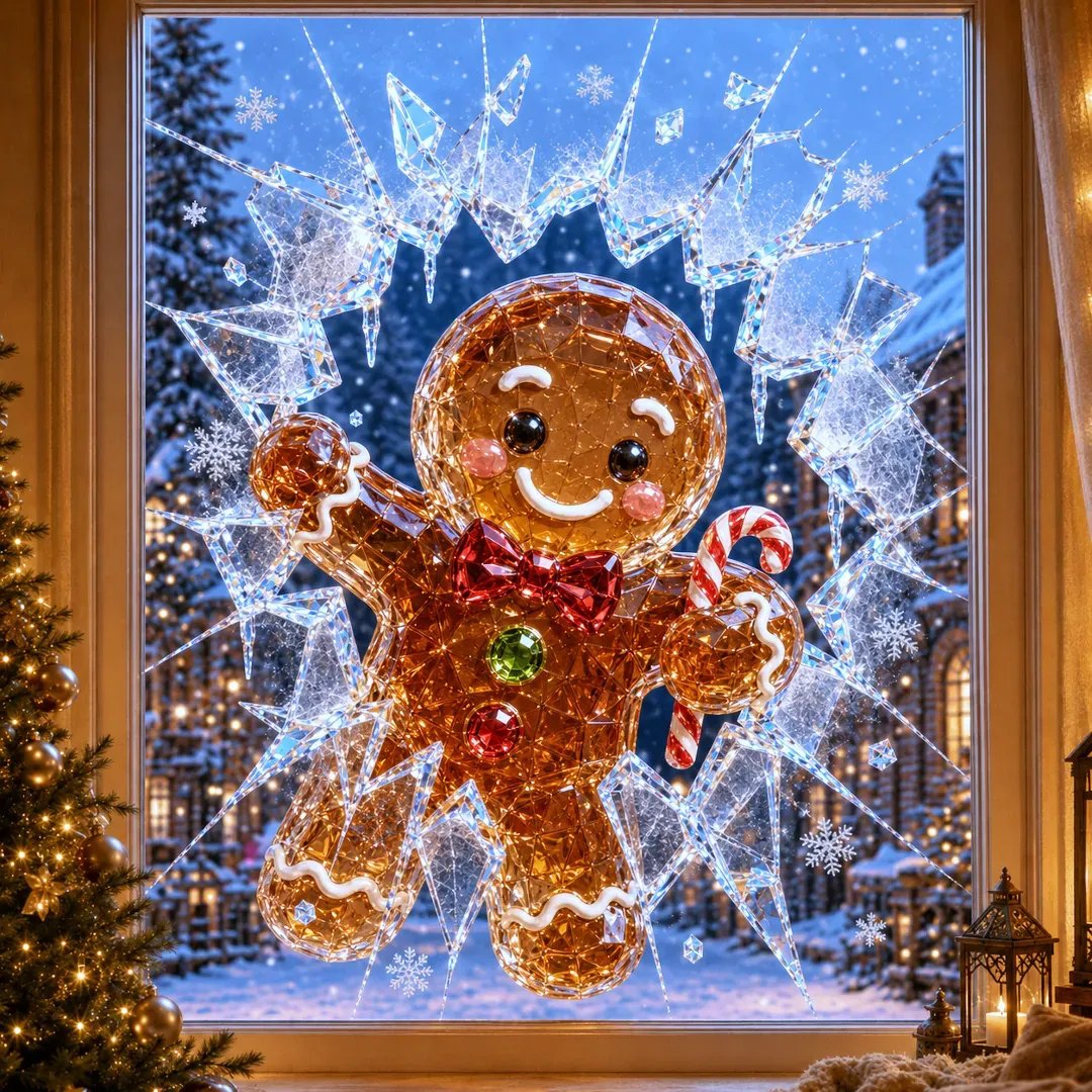 🎄 3D Crystal Christmas Window Decal