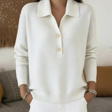 Women's Soft-Touch Collared V-Neck Sweater