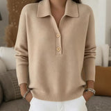 Women's Soft-Touch Collared V-Neck Sweater