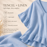 Ruffle Hem V-Neck Blouse