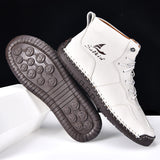 Men's Orthopedic Leather Boots – Waterproof, Non-Slip, Arch Support, Wide Toe, Shock-Absorbing