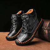 Men's Embossed Cowhide Ankle Boots