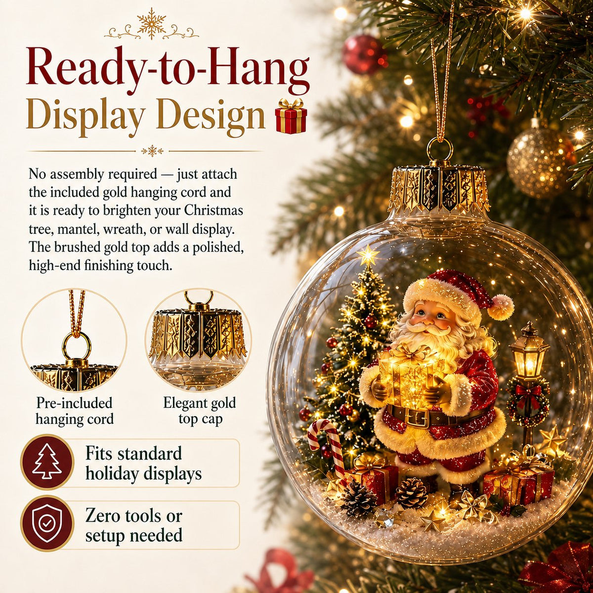 🎄🔮Light-Up Christmas Diorama Ornament – A Tiny Winter Wonderland🔮🎊