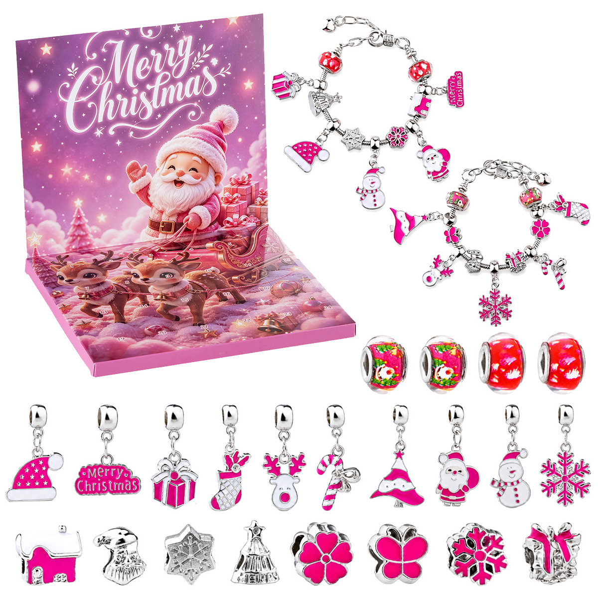 50% OFF | 🧵DIY Christmas Bracelet Advent Calendar - 24 Days of Beads & Charms✨