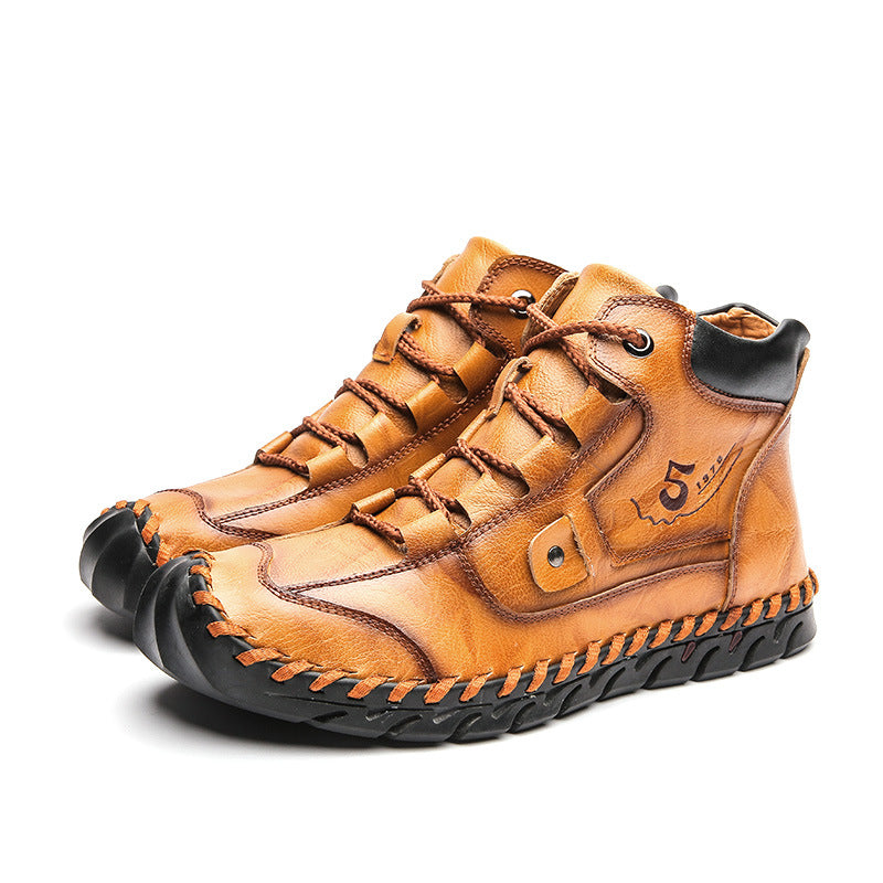Men's Embossed Cowhide Ankle Boots
